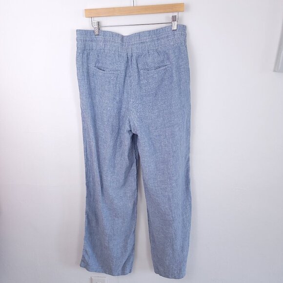 Athleta Cabo Linen Wide Leg Pull On Pants size 14T Tall - Picture 4 of 6
